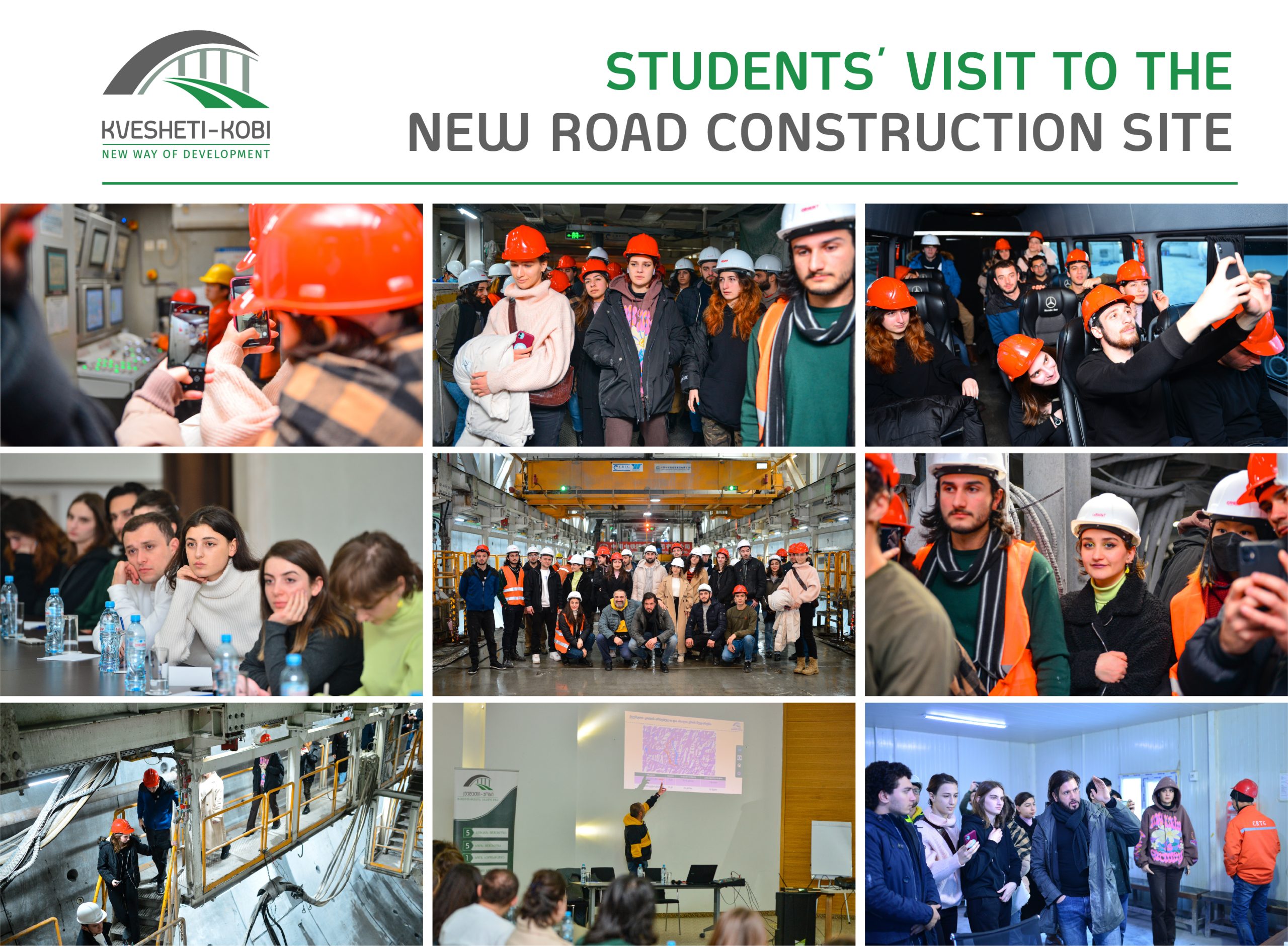 Students’ visit to the new road construction site